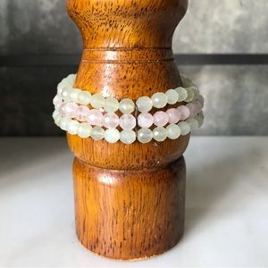 Serpentine & Rose Quartz Bracelet